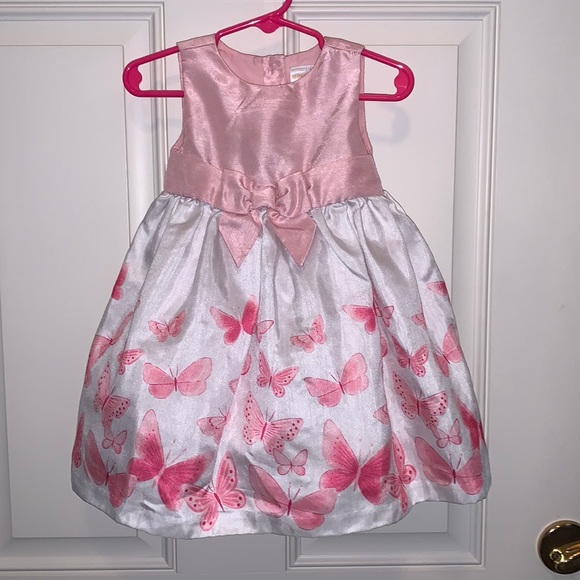 Gymboree,18-24m, Pretty Pink & White Dress w/Butterflies,Extra Fullness on Skirt - Picture 1 of 7